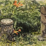 Building Fragment and Trumpet Vine<br>Watercolor