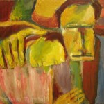 Barbara Turnbull 
Jesus and John <br>
Oil on canvas 
24" x  30"