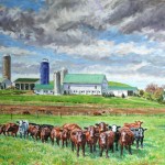 Marker Farm with Cattle, 
Oil on canvas 24 x 33