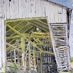  McConnaughey Tractor Shed, Watercolor 14 x 10, Private Collection