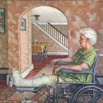 Mother in Wheelchair<br>Oil on Linen Canvas<br> 40 x 46