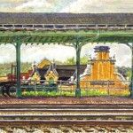 Old Latrobe Station, Watercolor & casein