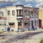 Selma's Deli, Woodlynne NJ, Watercolor, Private Collection