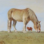 Two Horses (Winter), 
Oil on panel 16 x 20, Private Collection
