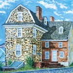 Benjamin Cooper House, 
Casein on Board 14 x 16, Private Collection