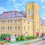 Calvary Methodist Church, Oil on Panel 19 x 24, Private Collection