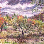 Apple Trees, Catskills, 
Oil on panel 18 x 23.5
