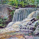 Factory Falls III, Casein 14 x 19