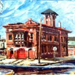 Fire House #6, 
Oil on panel 10 x 12, 
Collection: Rutgers University