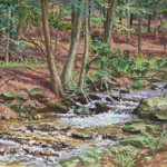 Furnace Run I. 
 Casein 14 x 19, Private Collection