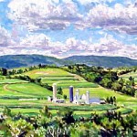 Marker Farm (Summer) I 
Oil on canvas 16 x 38
Private Collection