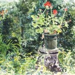 Pedestal Flower, Watercolor