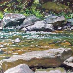 Loyalhanna Creek IV,  Casein on board 15 x 20, 
Private Collection