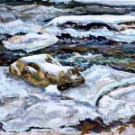 Ice on the Ligonier Creek, 
Oil on panel 8.5 x 10