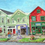 Three Buildings, Main St Ligonier, 
Oil on panel 16 x 20