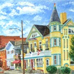 Ligonier Tavern, Oil on paper, 