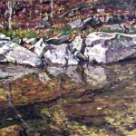 Loyalhanna Creek II, 
Formerly On Loan:US Department of State, Uruguay Embassy, 
Oil on panel 12 x 18, 
Private Collection
