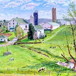 Marker Farm (Spring) I, 
Oil on panel 15.5 x 20 Private Collection