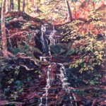  Small Waterfall, Catskills, 
Casein 19 x 14, Private Collection