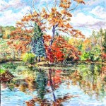 Conference Pond in Fall,
Oil on canvas, 30 x 28, Private Collection