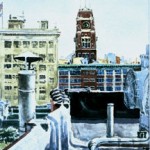 Rooftop with RCA Tower, 
Watercolor 14 x 11, 
Private Collection