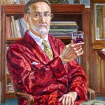 Self Portrait Retired Professor, 
Oil on canvas 12 x 12