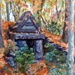 Walt Whitman's Tomb, Harleigh Cemetary, Camden, Casein 24 x 18, Private Collection