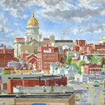 View of Greensburg with Courthouse, 2007,     Oil on Canvas, 20 x 30, Private Collection
