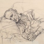   Rest for a Working Man, 1963
    Graphite on paper, 10 x 13
