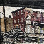 Philly Rainy Day, Watercolor,13.75 x 19.5, Private Collection