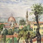 Florence from the Bomboli Gardens, Watecolor