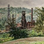 US Steel, Braddock, PA, watercolor, 14 x 20, Private Collection