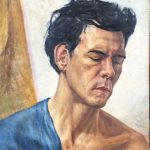 Male Portrait, oil on board