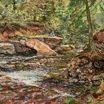 Painter on the Rock-Catskills, Oil on panel, Private Collection