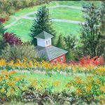 McConnaughey Farm with Goldenrod, Oil on panel, 10 x 12, Private Collection