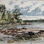 Rocky Beach, Maine, Watercolor14 x 17